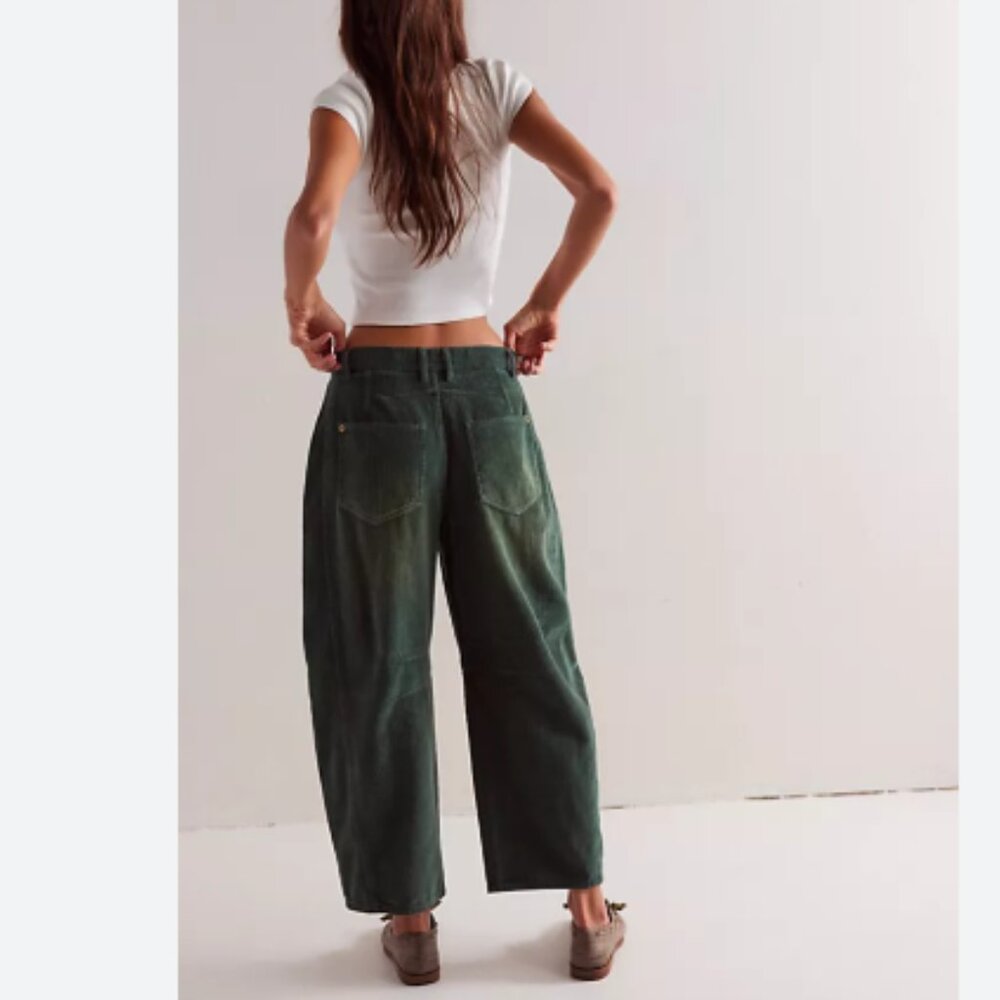 new Free People Good Luck Barrel Corduroy Button Fly Corduroy Pants 256 5M3 - Picture 6 of 6
